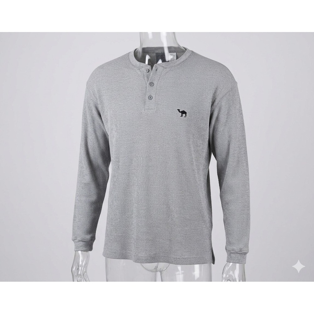 Camel Cigarettes Logo 1996 Vintage Gray Thermal Long Sleeve Shirt. Size L